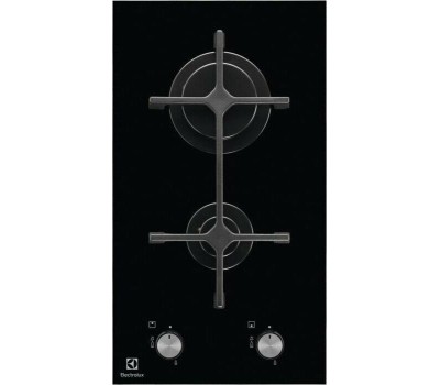 Варочная панель газовая ELECTROLUX Газовая варочная панель EGC3322NVK, 2 конфорки, закаленное стекло, черный