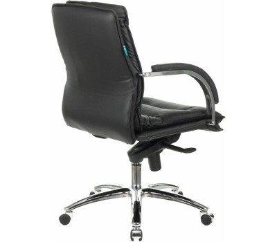Кресло компьютерное БЮРОКРАТ Кресло руководителя T-9927SL-LOW, кожа, до 200кг, механизм со смещенной осью, фиксированные подлокотники, черный