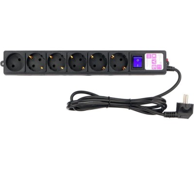 POWERCUBE Сетевой фильтр SPG6-B1,9M, 1.9м, черный