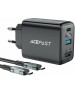 ACEFAST Сетевое зарядное устройство A17 65W GaN multi-function HUB charger set EU с кабелем USB-C - USB-C. Цвет: черный
