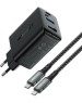 ACEFAST Сетевое зарядное устройство A17 65W GaN multi-function HUB charger set EU с кабелем USB-C - USB-C. Цвет: черный
