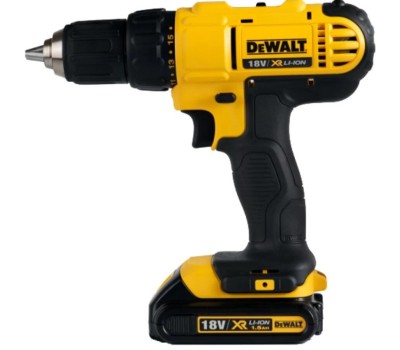 Дрель-шуруповерт DEWALT Дрель-шуруповерт DCD771S2 аккумуляторная /18 В/42 Нм/до 1500 об. в мин/ 2 АКБ 1.5Ач + ЗУ/быстрозажимной/реверс/LED-подсветка/щеточный/кейс/желтый (DCD771S2-IN)