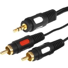 Кабель RCA REXANT (17-4234) ШНУР СТЕРЕО 3,5 ММ - 2 RCA, ДЛИНА 3 МEТРА (GOLD)