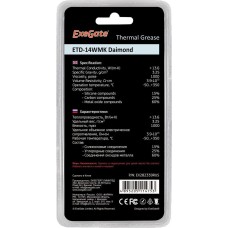 Термопаста EXEGATE ETD-14WMK Daimond (13,6 Вт/(м/К), 2г, шприц с лопаткой) EX282339RUS
