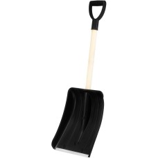 Лопата SPARTA Лопата для уборки снега полипропиленовая, 275х365х870 мм, деревянный черенок, 61653