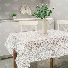 РЫЖИЙ КОТ Скатерть ПВХ Розы коллекция Ажур размер 110х132 см (106450)