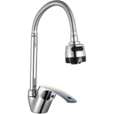 Смеситель для кухни АНТЕЙ 587024-ANT Европа Смеситель д/кухни шар. с гибким регулирующим изливом, креп.шпилька d40