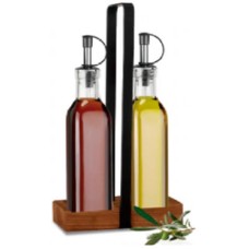 MALLONY Набор для сервировки из 3 предметов, INSALATO: 2 бутылки для масла по 500 мл + подставка (110659)