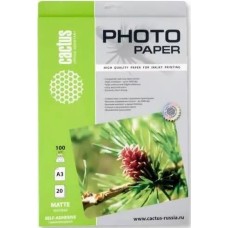Фотобумага CACTUS Фотобумага CS-MSA310020, A3, для струйной печати, 20л, 100г/м2, белый, покрытие матовое