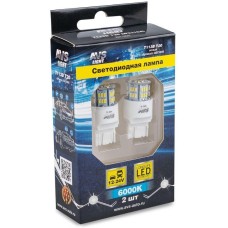 Лампа автомобильная AVS T113B T20/белый/(W3*16q) CANBUS 54SMD 3014, 2 contact, коробка 2 шт