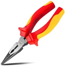 Плоскогубцы DELI Диэлектрические удлиненные плоскогубцы DL512106 160мм, сталь Cr-V, сертификат VDE для работ под напряжением до 1000 В