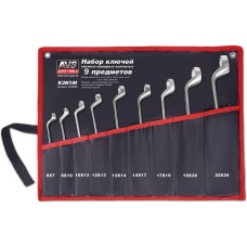Набор ключей AVS TOOLS Набор ключей гаечных накидных изогнутых в сумке (6-24 мм) (9 предметов) AVS K2N9M