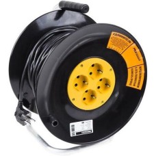 PROCONNECT Удлинитель силовой STANDARD, розеток 4шт, 3x1.0 кв.мм, 10A, 20м, ПВС, катушка, черный [11-7604]