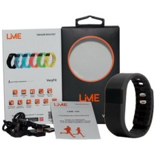 LIME Фитнес-браслет 102 black Шагомер, Подсчет калорий, Часы, Будильник, Черный ремешок (550113)