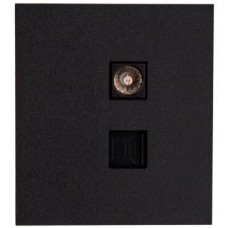 KRANZ Розетка STRONG компьютерная RJ45 кат6 + TV с/у графит