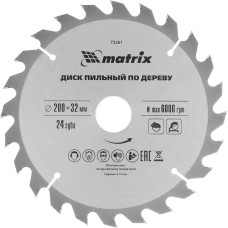 MATRIX Пильный диск по дереву, 200 х 32 мм, 24 зуба, кольцо 30/32 Professional 73261