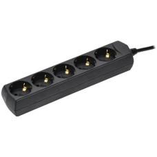 IEK Сетевой удлинитель У05 5м (5 розеток) черный (пакет ПЭ)