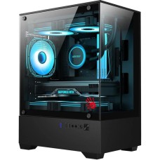 BLOODY Корпус CC-125 черный без БП mATX 5x120mm 2xUSB2.0 1xUSB3.0 audio bott PSU