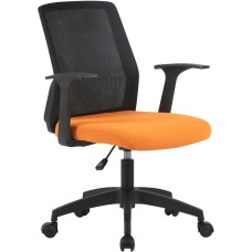 CACTUS Кресло CS-MC222-BKOR черный сиденье оранжевый сетка/ткань низк.спин. крестов. пластик пластик черный