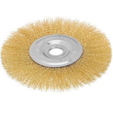 MATRIX Щетка для УШМ, 175 мм, посадка 22.2 мм, плоская, латунированная витая проволока 74666