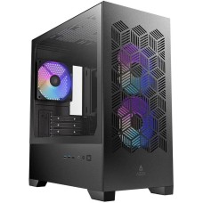 AZZA Корпус AEROHEX-M черный без БП mATX 8x120mm 2x140mm 1xUSB2.0 2xUSB3.0 audio bott PSU