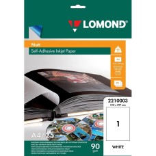 LOMOND Фотобумага 2210003 A4/90г/м2/25л./белый матовое самоклей. для струйной печати