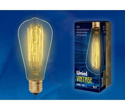 Лампа UNIEL (UL-00000482) IL-V-ST64-60/GOLDEN/E27 VW02