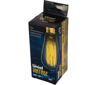 Лампа UNIEL (UL-00000482) IL-V-ST64-60/GOLDEN/E27 VW02