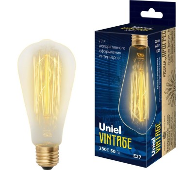 Лампа UNIEL (UL-00000482) IL-V-ST64-60/GOLDEN/E27 VW02