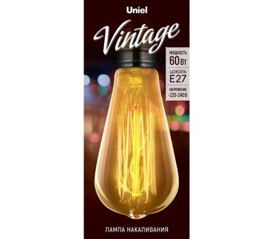 Лампа UNIEL (UL-00000482) IL-V-ST64-60/GOLDEN/E27 VW02