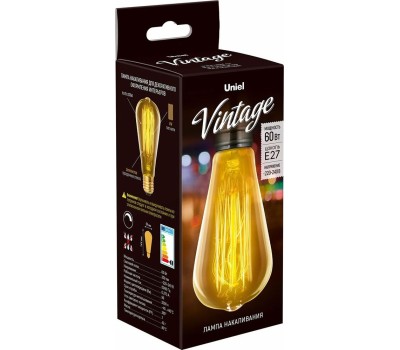 Лампа UNIEL (UL-00000482) IL-V-ST64-60/GOLDEN/E27 VW02