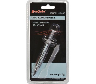 Термопаста EXEGATE ETD-14WMK Daimond (13,6 Вт/(м/К), 2г, шприц с лопаткой) EX282339RUS