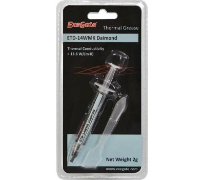 Термопаста EXEGATE ETD-14WMK Daimond (13,6 Вт/(м/К), 2г, шприц с лопаткой) EX282339RUS