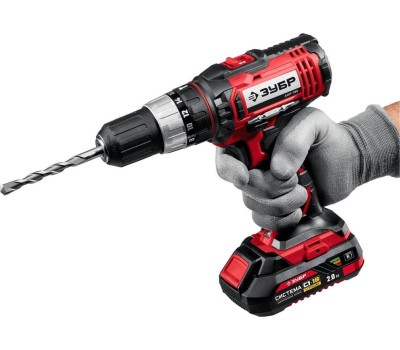 Дрель аккумуляторная ЗУБР ДШУ-185-22 18В, 2аккум., кейс