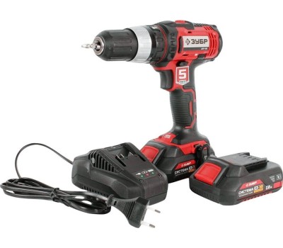 Дрель аккумуляторная ЗУБР ДШУ-185-22 18В, 2аккум., кейс