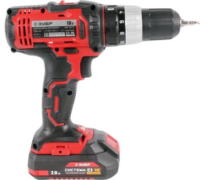 Дрель аккумуляторная ЗУБР ДШУ-185-22 18В, 2аккум., кейс