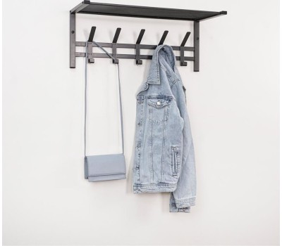 Вешалка настенная ЗМИ Торонто 21 с полкой графитовая ВСПТ21