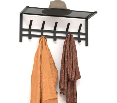 Вешалка настенная ЗМИ Торонто 21 с полкой графитовая ВСПТ21