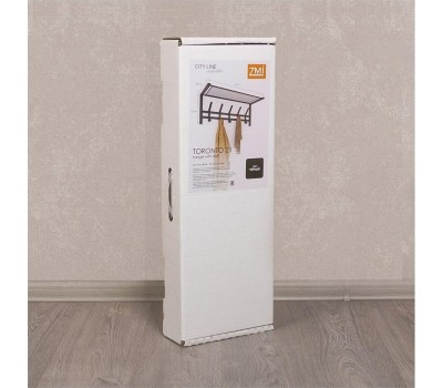 Вешалка настенная ЗМИ Торонто 21 с полкой графитовая ВСПТ21