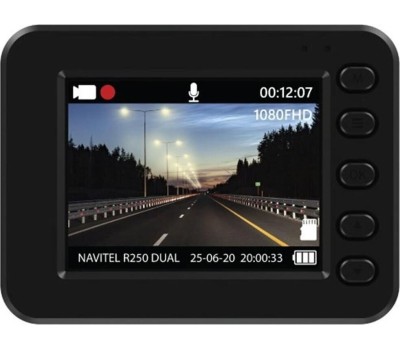 NAVITEL Видеорегистратор R250 DUAL DVR черный 1Mpix 1080x1920 1080p 140гр. AC5401