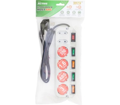 MOST Сетевой фильтр ARG, 3м, белый [ arg-box б 3м]