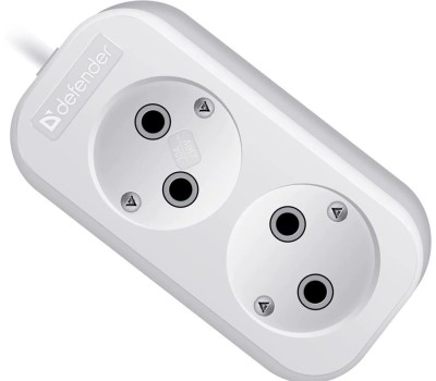 Удлинитель DEFENDER (99270) B220 - 2 роз х 2 м, белый