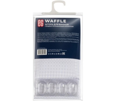 Штора для ванной ЕГ (537) WAFFLE Штора для ванной вафельная белая