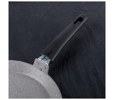 Сковорода KUKMARA Сбмс240-1а а/пр литая блинная 24см съемн/руч Светлый мрамор