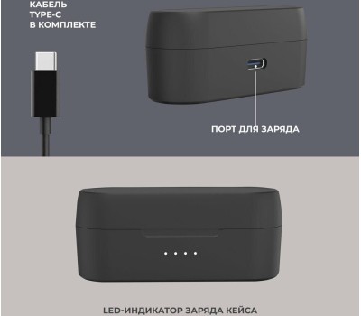 DEPPA Наушники Air Ultima, Bluetooth, внутриканальные, черный [44199]