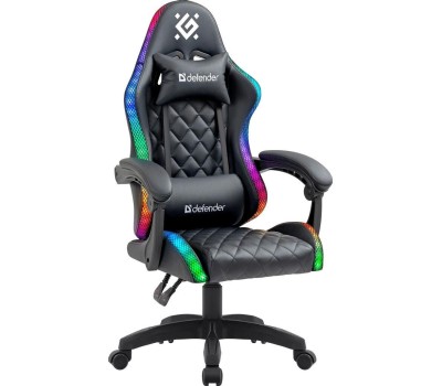 Кресло DEFENDER Игровое кресло Energy Черный,RGB,класс 4,PU