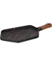Менажница LEFARD 412-201 ЗОЛОТОЙ МРАМОР BLACK с деревянной ручкой 40*19см
