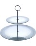 Блюдо AGNESS 357-253-1 SILVER MIRROR 2х ярусное 19/30см