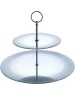 Блюдо AGNESS 357-253-1 SILVER MIRROR 2х ярусное 19/30см