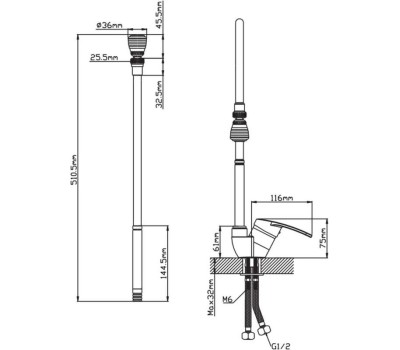 Смеситель для кухни АНТЕЙ 587024-ANT Европа Смеситель д/кухни шар. с гибким регулирующим изливом, креп.шпилька d40